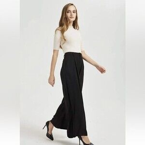 Tronjori Women High Waist Casual Wide Leg Long Palazzo Pants Trousers